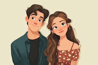 making a disney couple portrait illustration