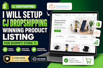 setup cj dropshipping winning product listing for shopify store