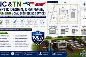 do nc and tn septic design, drainage, plumbing and civil engineering services