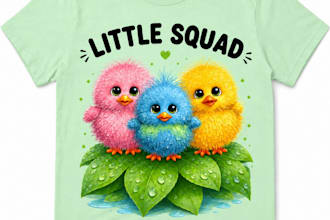design cute 3d kawaii duck t shirt little squad