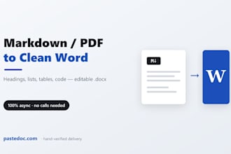 convert your markdown or PDF into a clean editable word document