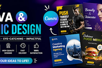 design canva posts, flyers, logo, and banners