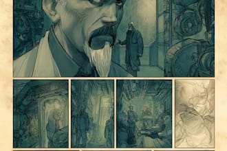 create ai comic book, illustrations any style