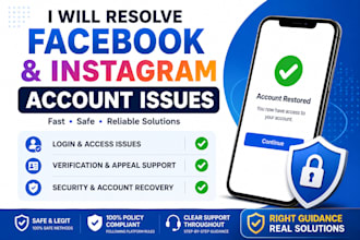 resolve facebook and instagram account issues