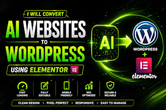 convert ai website to wordpress elementor