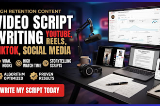 do video script writing for youtube, reels, tiktok social media