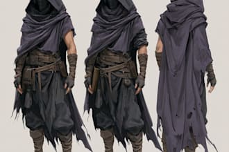 draw dnd character design and illustration