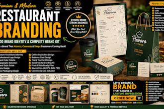 create food brand identity, cafe branding, bakery branding and packaging
