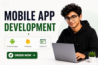 develop flutter android apps with clean UI and firebase