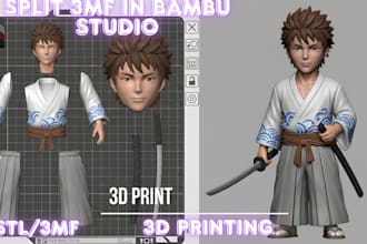 convert 2d to 3d color model convert stl to 3mf color split ready for print