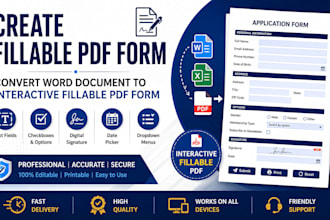 create fillable PDF form convert word document to interactive fillable PDF form