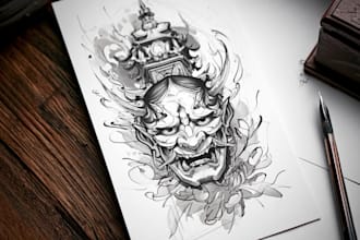 design a japanese tattoo art design