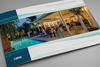 design real estate om brochure, executive summary, property investment booklet