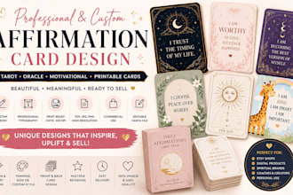design a custom affirmation cards motivational cards printable etsy cards deck