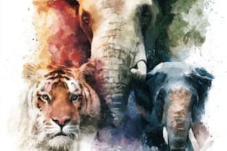create hand painted watercolor animal illustrations