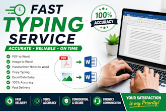 data entry, copy typing and PDF conversion