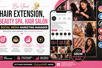 be your hair extension, beauty spa, hair salon social media marketing manager