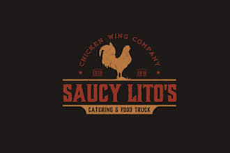 design chicken wings logo with fried chicken company