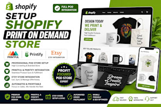 setup shopify print on demand store printful etsy pod printify integration
