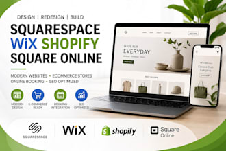 redesign squarespace printify printful shopify wix square online booking website