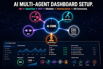 setup n8n openclaw mcp server obisidian hermes  jarvis ai multi agent dashboard
