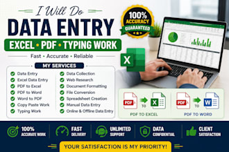 do data entry, excel data entry, PDF to excel, copy paste
