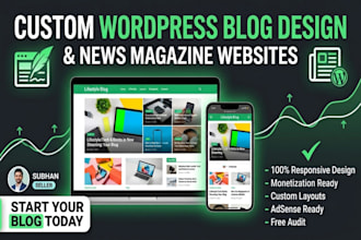design a responsive wordpress blog website using elementor