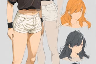 draw an anime illustration, character illustration