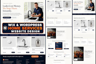 design wix cleaning, roofing, hvac, plumbing or wordpress home service website