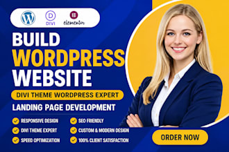 build wordpress website divi theme wordpress expert landing page  development