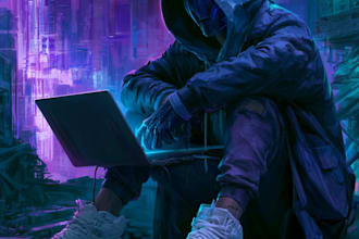 cyberpunk hacker character art