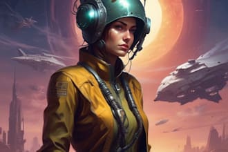 sci fi character illustration or sci fi character