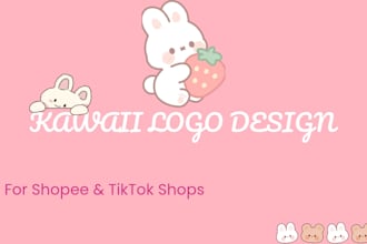 design cute kawaii logo for your shopee tiktok shop