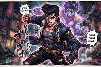 draw you in a jojo inspired anime style