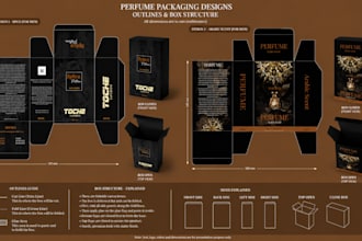 design luxury perfume packaging, box, and cosmetic label