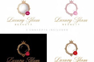 design luxury glam makeup logo for beauty brands