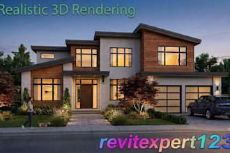 create realistic revit 3d exterior renderings and elevations