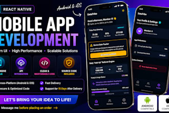 develop react native mobile app for android and ios