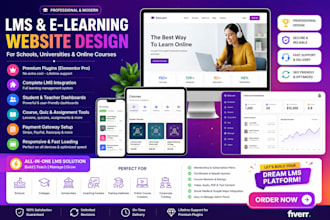 design  website for your online courses college and school with lms system