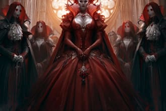 horror vampire lord queen character desing