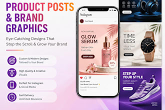 design instagram product posts and brand graphics