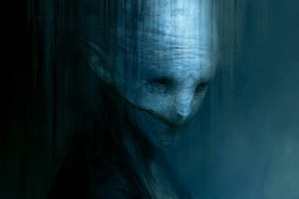create an horror dark art illustration