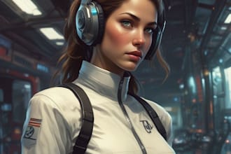 sci fi character illustration or sci fi character