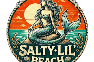 design high quality vintage mermaid logo with unlimited revision