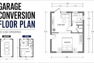 draw garage conversion plans, garage floor plans and 2d cad drawing