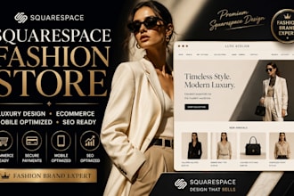 design squarespace fashion and clothing ecommerce , ecommerce landing page