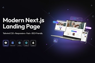 build a modern nextjs landing page or marketing website with tailwind css