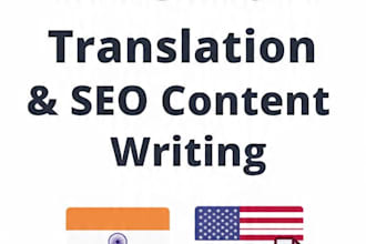 do hindi english translation and SEO content writing