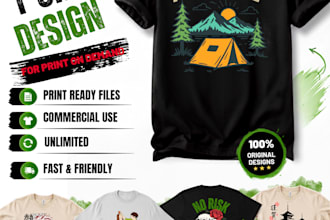 create custom t shirt design for print on demand, merch