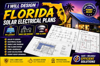 design florida solar electrical plans, pv layout single line diagram, fire alarm
